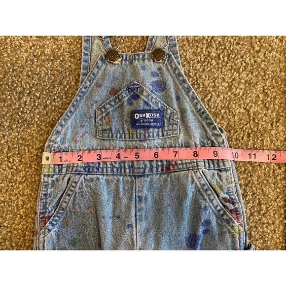 VTG OshKosh B'Gosh Size 12 Months Blue Faded Paint Splatter Overalls RARE! - Picture 9 of 9